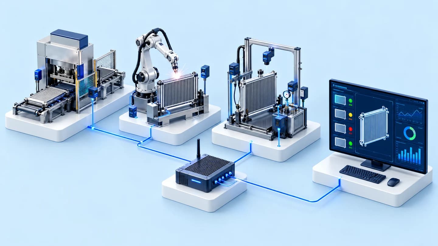 ภาพประกอบแนวคิด: ระบบ IoT รวมสัญญาณสายการผลิตเรดิเอเตอร์ ติดตามสถานะได้จากจุดเดียว