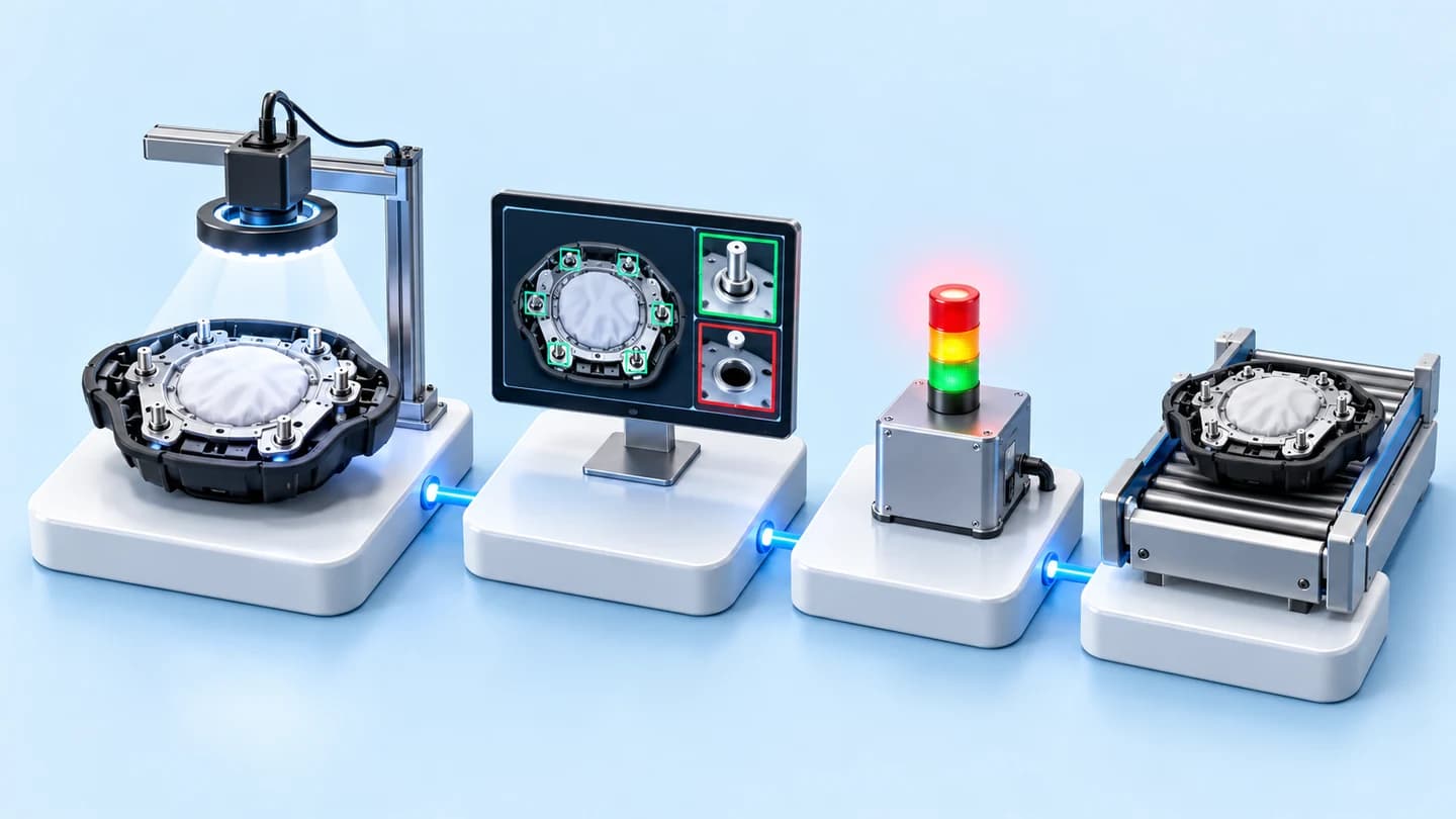 ภาพประกอบแนวคิด: ต้นแบบระบบตรวจสอบพินประกอบถุงลมนิรภัยด้วย Machine Vision งานที่พลาดไม่ได้ด้านความปลอดภัย